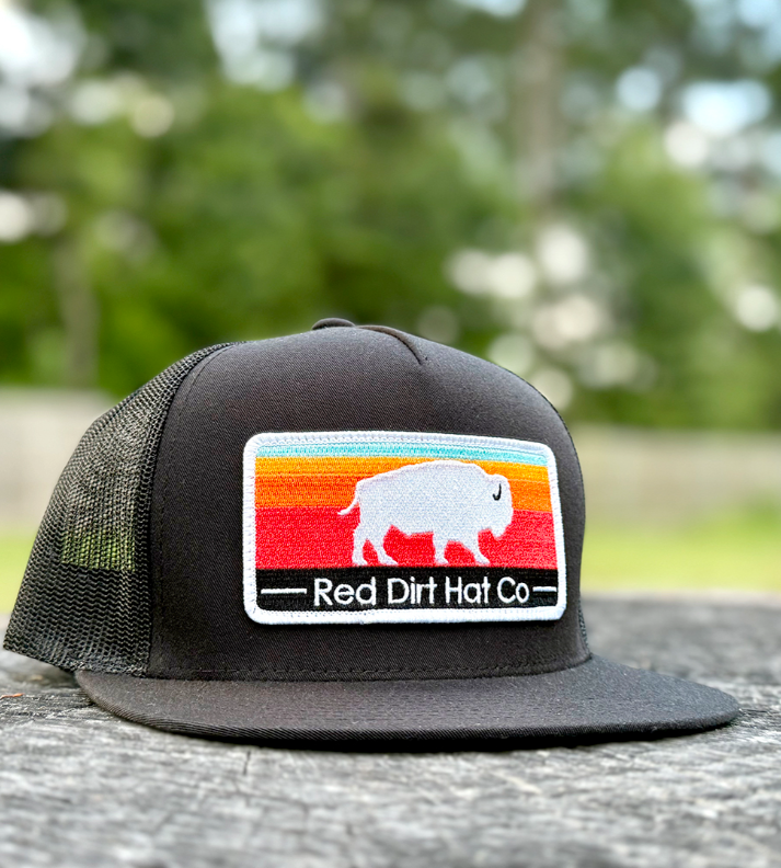 Red Dirt Hat Picking the Boone black trucker cap with buffalo popular red dirt hat co mens womens unisex gift western wear cowboy Boltranchstore.com