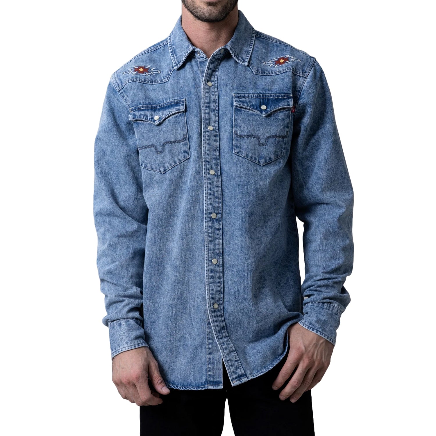 Kimes Mens Durango Denim Shirt - Indigo Blue