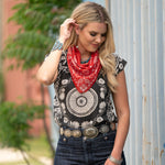 Fringe Renegade Bandana Red extra inches to tie or add a scarf slide Utah