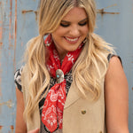 Fringe Renegade Bandana Red Shorty 26 inch square size rodeo