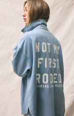 Z Supply Rodeo Denim Jacket Light Vintage Indigo western boutique diamond cross ranch blue denim womens at bolt ranch store