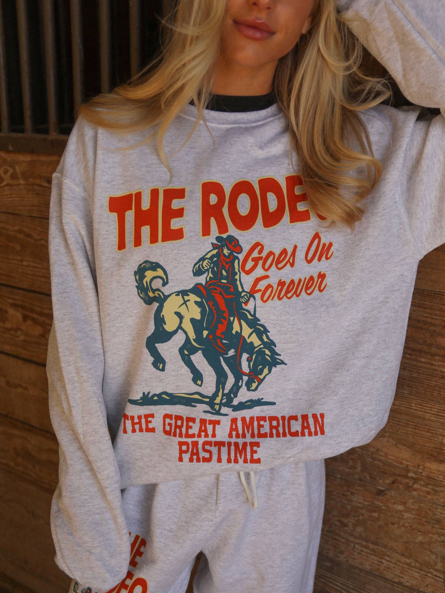 Rodeo Forever Sweatshirt Womens loungewear western rodeo sweatsuit set available now free shipping at Bolt Ranch Store