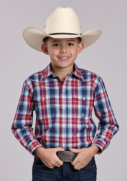 Roper Boys Amarillo Plaid Shirt buy at boltranchstore.com western wear kids free shipping