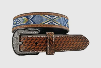 Roper Boys Belt 1778300 brown blue aztec boys belt western everyday Boltranchstore.com Free Shipping