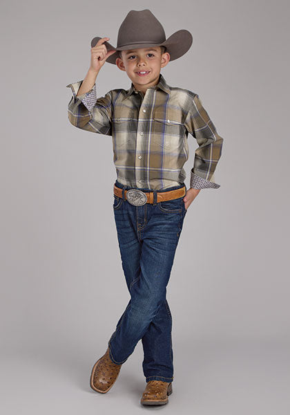 Roper Boys Mirage Plaid Snap Shirt