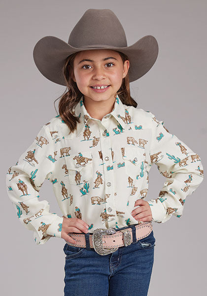 Roper Girls Roper Printed Rayon Shirt order today at boltranchstore.com