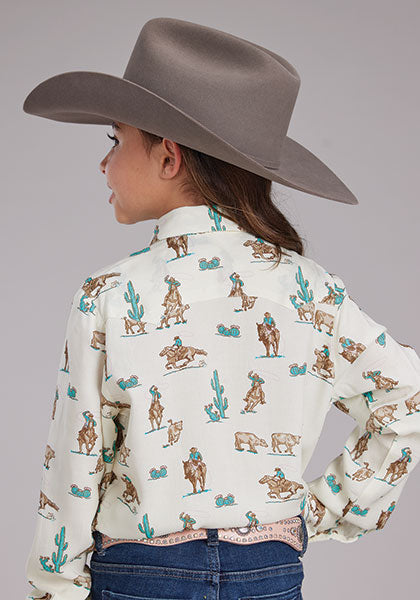 Roper Girls Roper Printed Rayon Shirt