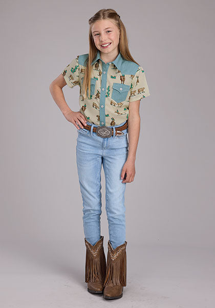 Roper Girls Ropers Printed SS Shirt order today at boltranchstore.com
