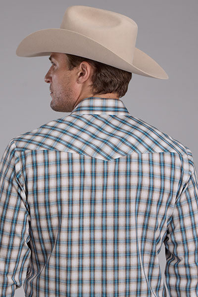 Roper Mens Turquoise Plaid Shirt