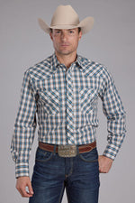 Roper Mens Turquoise Plaid Shirt Find this at Boltranchstore.com