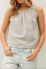 Rue Womens Sleeveless Blouse shop at boltranchstore.com western boutique plaid summer top cream black tan free shipping cute shirt spring shirt