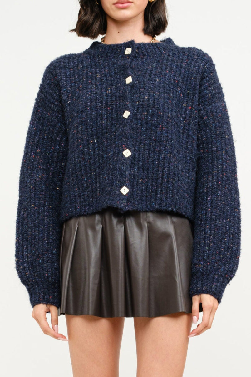 womens blue cardigan sweater popular viral navy cardigan free shipping Boltranchstore.com