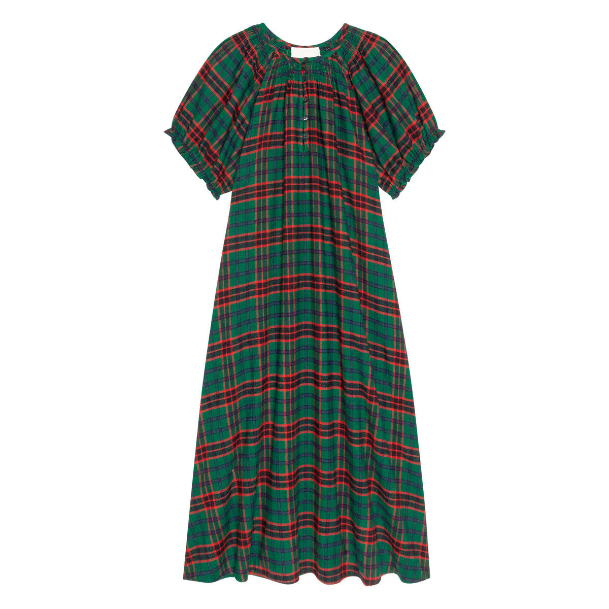 THE GREAT The Flannel Smocked Sleep Dress