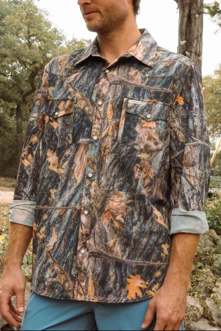 Sendero Confluence Long Sleeve Tech Shirt SPCS623S11 mens breathable outdoor shirt Boltranchstore.com camo real tree camoflauge shirt must get western shirt 