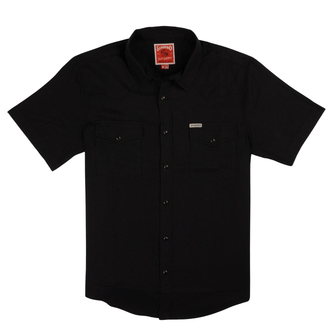 Sendero The Wyatt Pearl Snap Short Sleeve Solid Shirt free shipping at boltranchstore.com