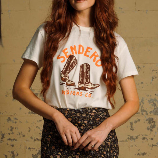 Sendero Womens High Stepper Boxy Tee FREE shipping at boltranchstore.com womens cowboy boot western shirt