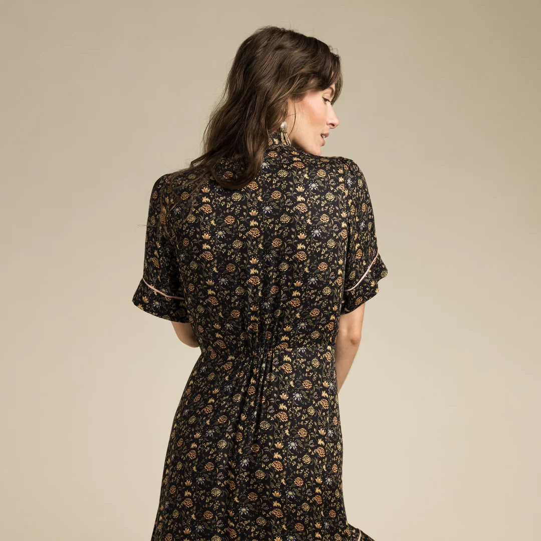 Sendero La Dahlia Dress in Black Floral