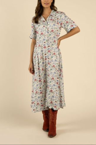 Sendero La Dahlia Dress in White Floral SPCR124S12D womens western dress at Boltranchstore.com free shipping popular viral