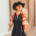 Sendero La Dahlia Dress Silky Viscose Black elastic back waistband for a graceful fit Park City