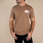 Sendero Cowboy Pro Shop T-Shirt SPCS125S18B mens light brown tee popular summer western at Boltranchstore.com