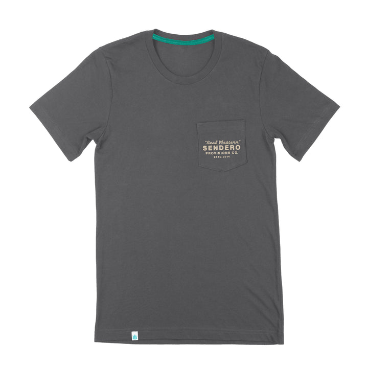 real western pocket t shirt from sendero provisions company at boltranchstore.com  mens womens unisex gray sendero western shirt