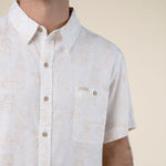 Sendero City Slicker Button Up Short Sleeve Mythical Critters Cream button up shirt for city days street tacos and dinner out Park City