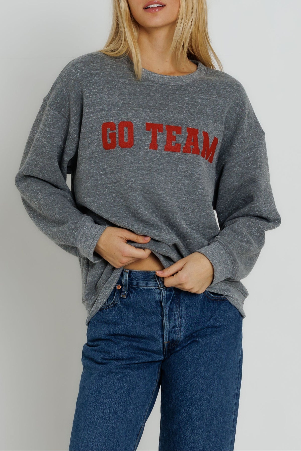 Red Go Team Oversized Crew Sunny Somewhere popular crewneck sweatshirt Boltranchstore.com Free Shipping