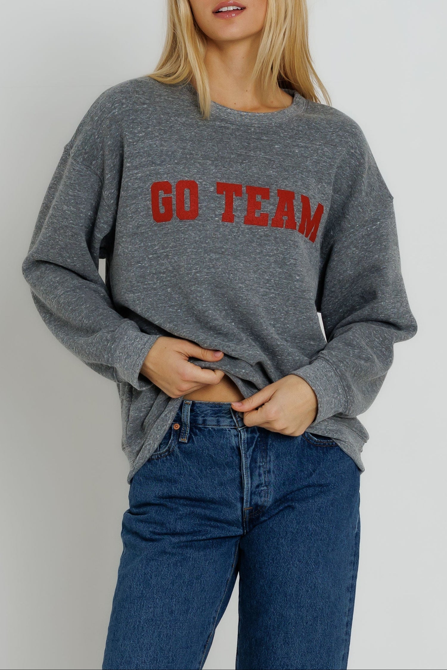 Red Go Team Oversized Crew Sunny Somewhere popular crewneck sweatshirt Boltranchstore.com Free Shipping