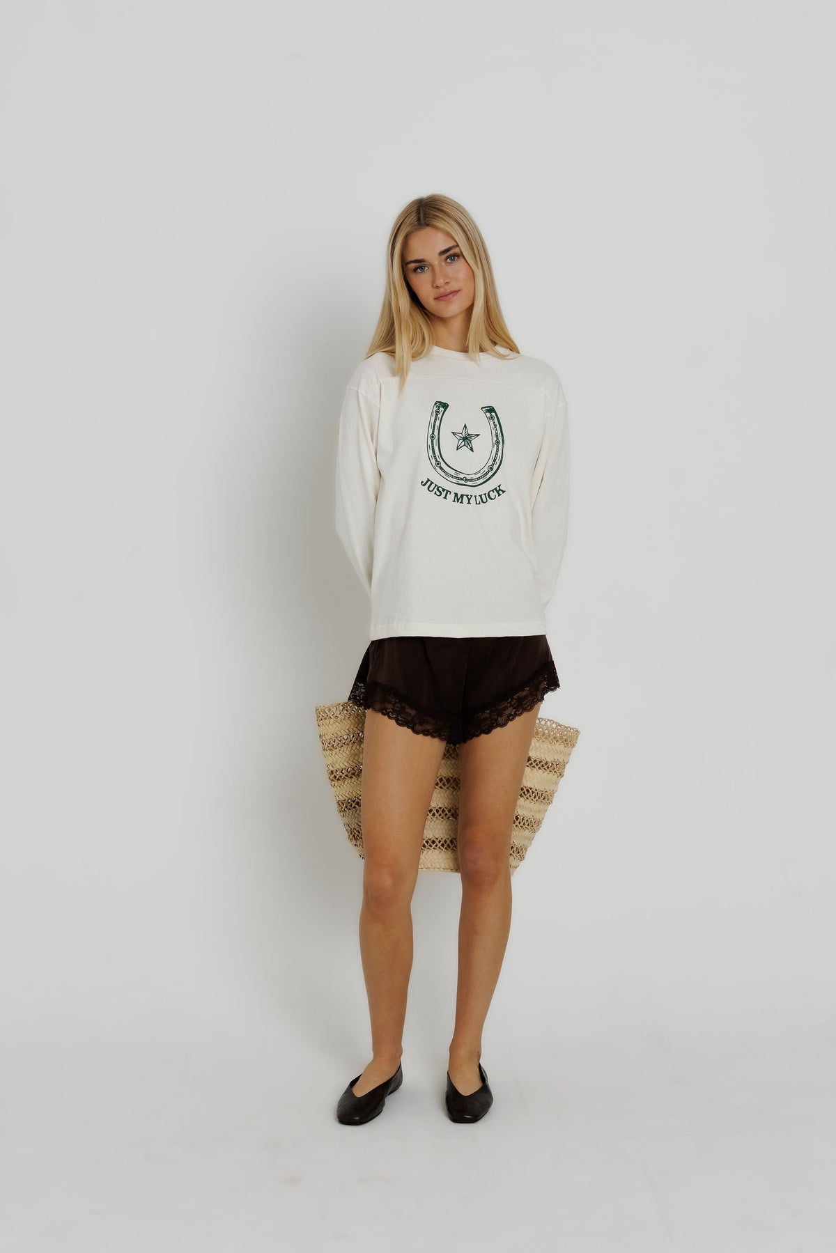 Sunny Somewhere Just My Luck Long Sleeve relaxed slightly oversized silhouette with long sleeves western fashion