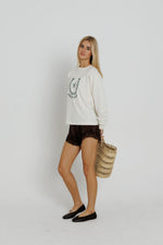 Sunny Somewhere Just My Luck Long Sleeve classic crew neckline and vintage inspired print womens western clothing