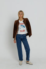 Sunny Somewhere Pony Club Femme Crew classic crew neck with vintage riding club print ranch wear