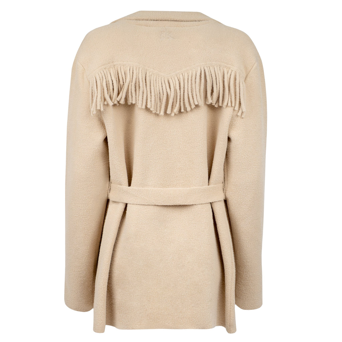 STS Ranch Womens Mariposa Beige long fringing falling from the lower lapel collar cowgirl