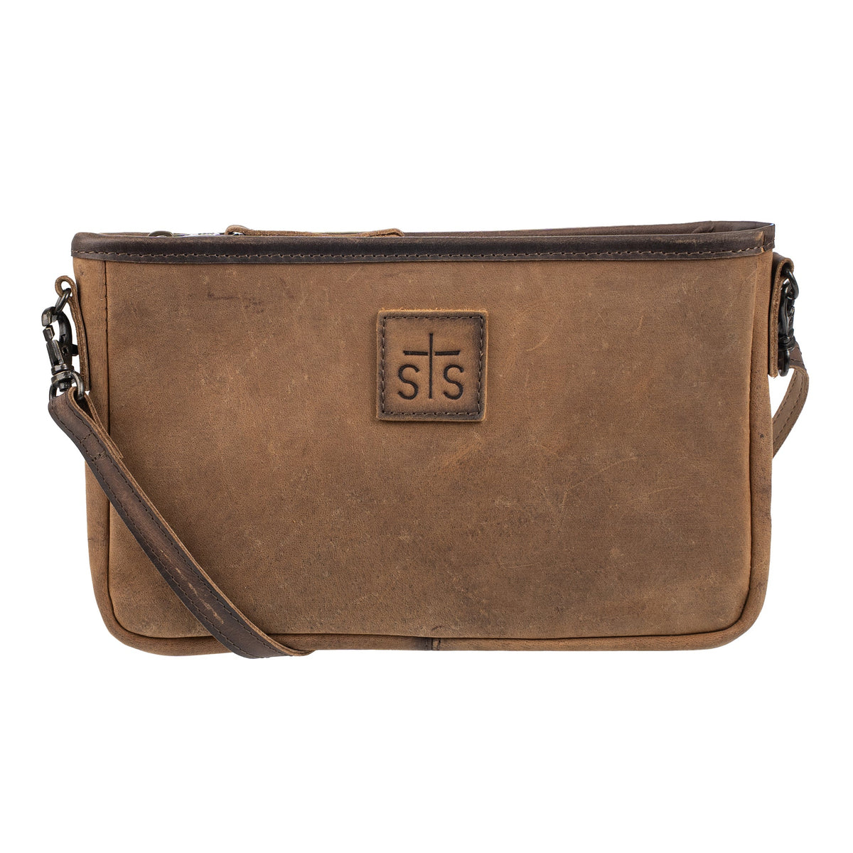 STS Ranch Baroness Claire Crossbody compact genuine full grain leather crossbody bag with zip top closure womens western boutique Utah SKU STS34931 Boltranchstore.com