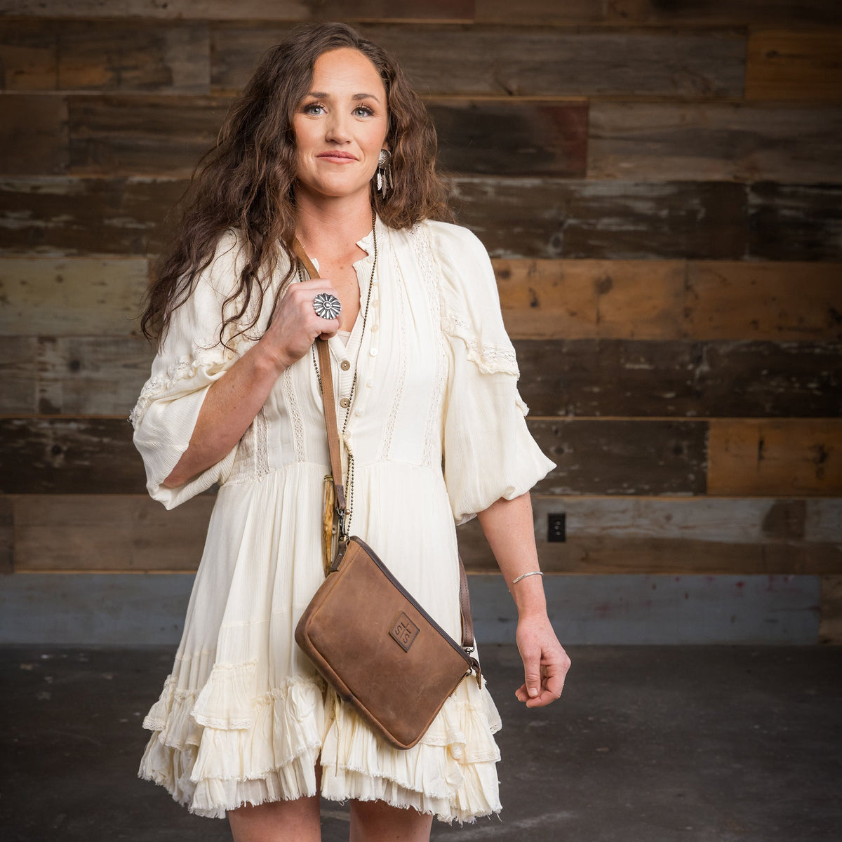 STS Ranch Baroness Claire Crossbody nine inches wide by seven inches tall everyday carry size womens western clothing