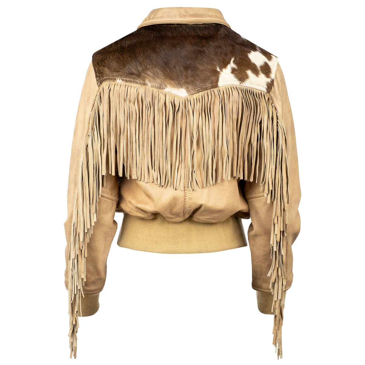STS Ranch Womens Lettie Palomino western yoke with cowhide panel and fringe trim western fashion