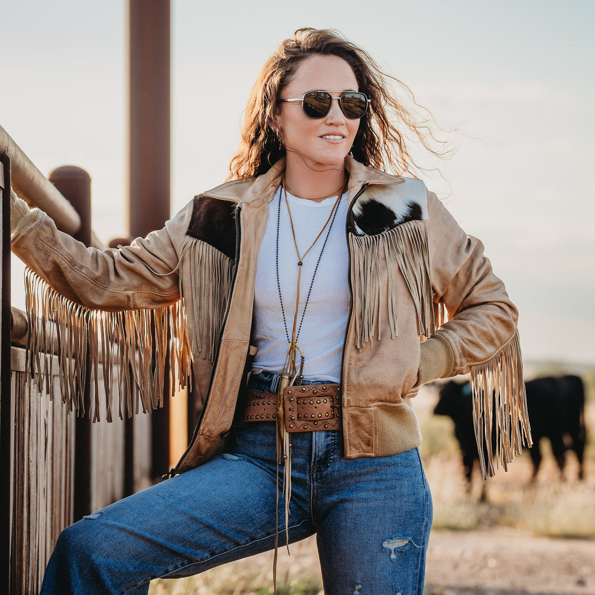 STS Ranch Womens Lettie Palomino cropped bomber cut with zip closure worn for everyday rodeo outings Park City