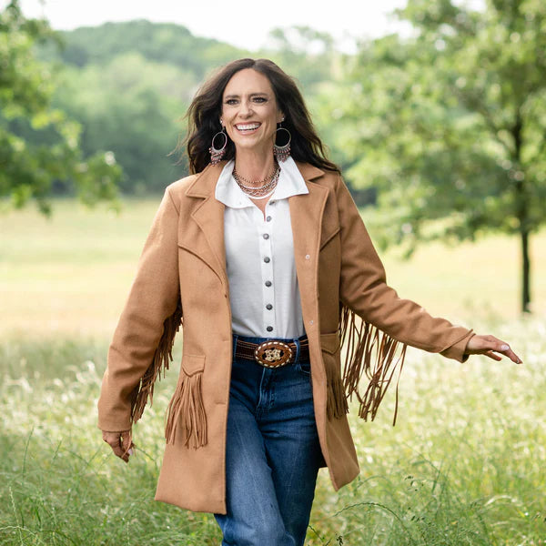 STS Ranchwear Womens Hattie Wool Fringe Coat