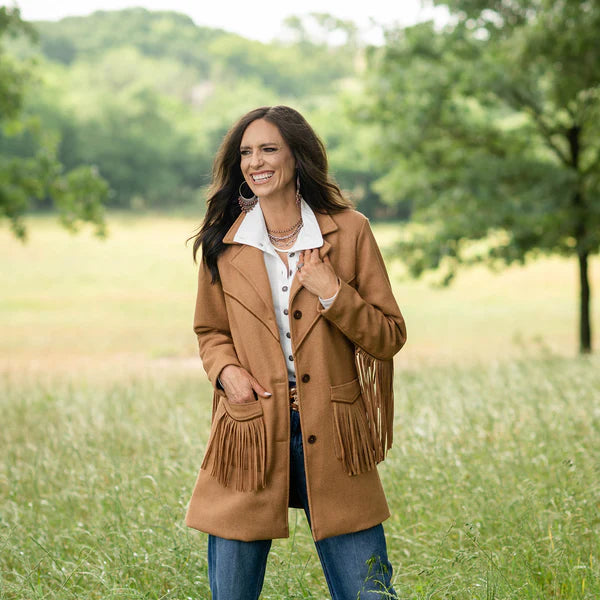 STS Ranchwear Womens Hattie Wool Fringe Coat