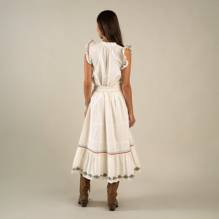 Sendero Prairie Skirt in Vintage White