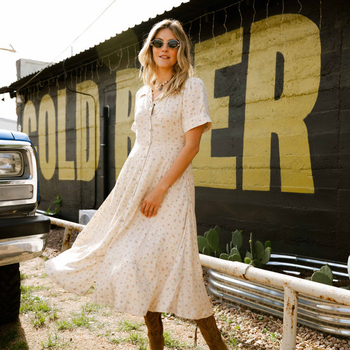 Sendero La Dahlia Dress Antique White