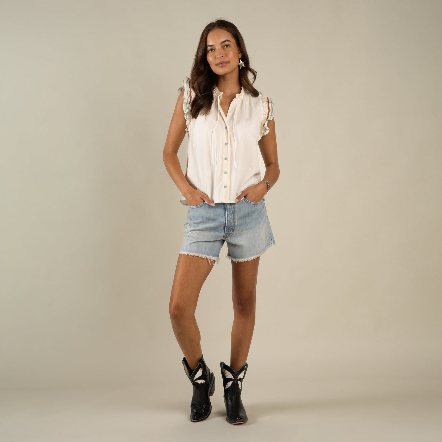 Sendero The Paloma Blouse Vintage White
