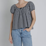 Sadie Gingham Babydoll Top shop at boltranchstore.com free shipping