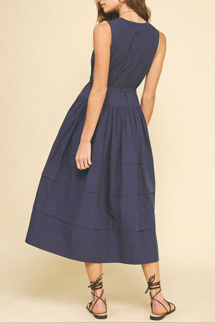 Sadie Sleeveless Dress womens casual summer dress in navy at Boltranchstore.com