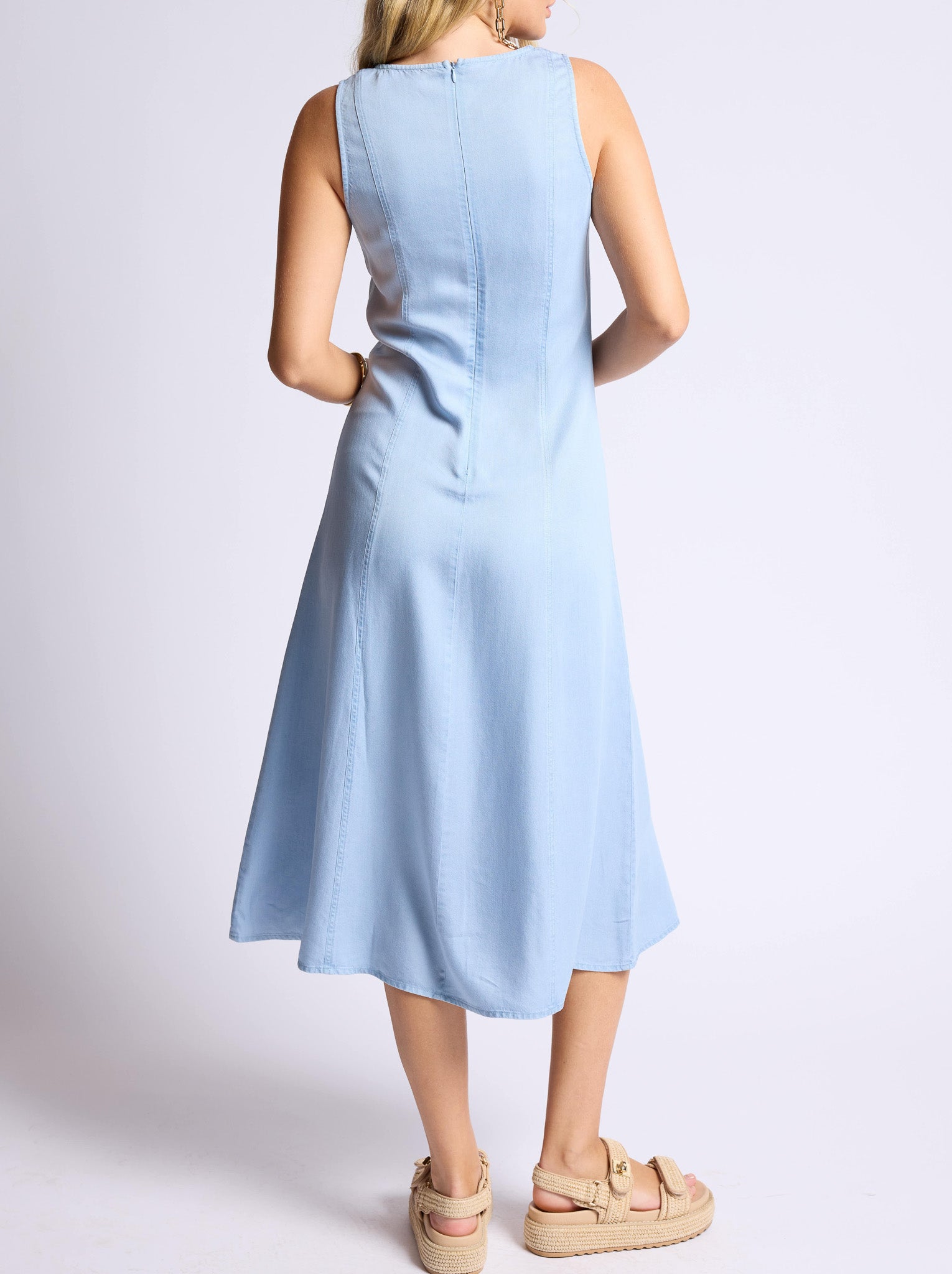 Sage the Label To Do List Dress womens light denim chambray sleeveless dress available now at Bolt Ranch Store free shipping