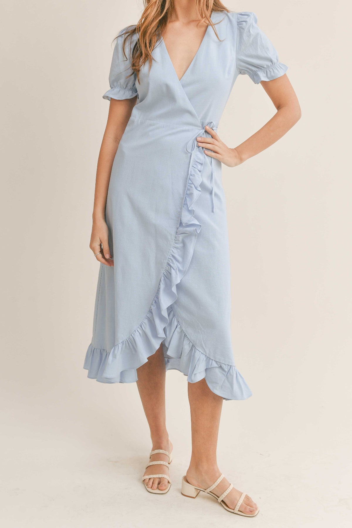 Sally Surplice Ruffle Dress order today at boltranchstore.com