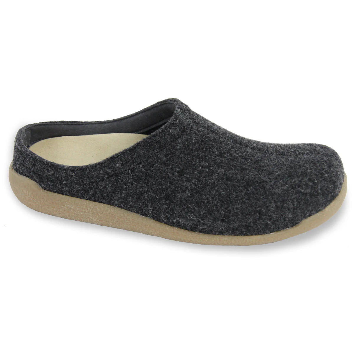 Sanita Lodge Slide Unisex Slipper in Charcoal