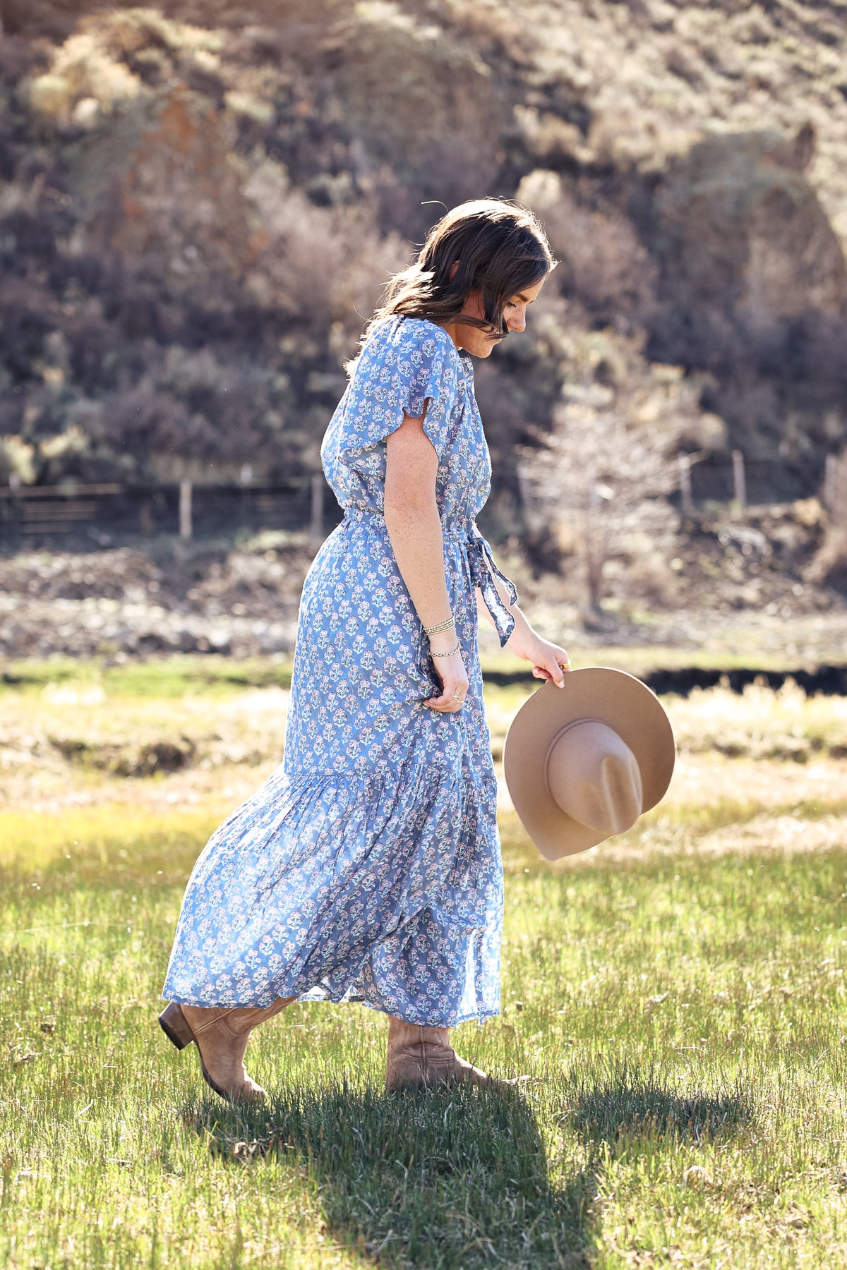 Sanvi Belted Maxi Dress Bolt Ranch Store Womens dresses spring summer flutter dress buy now boltranchstore.com casual everyday wedding blue