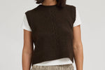 Sasha Center Cable Knit Vest soft sweater cable down the front open with buttons in back wear alone or with a tee shirt bolt ranch store