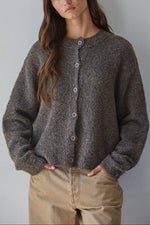 cozy comfortable long sleeve button down womens cardigan sasha sweater in a multi brown color from By Together sold nearby at Bolt Ranch Store