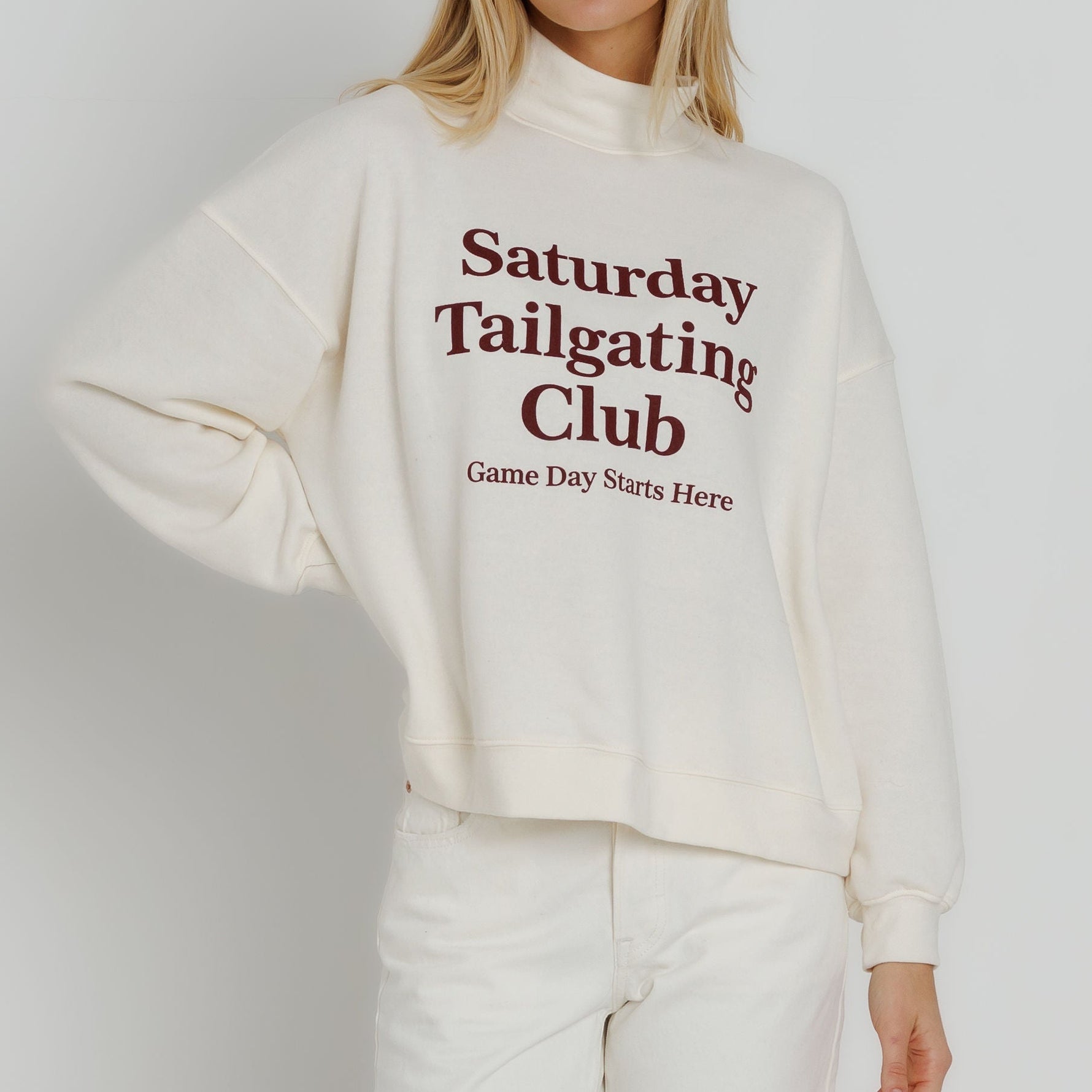 Saturday Tailgating Club Mockneck shop at boltranchstore.com 